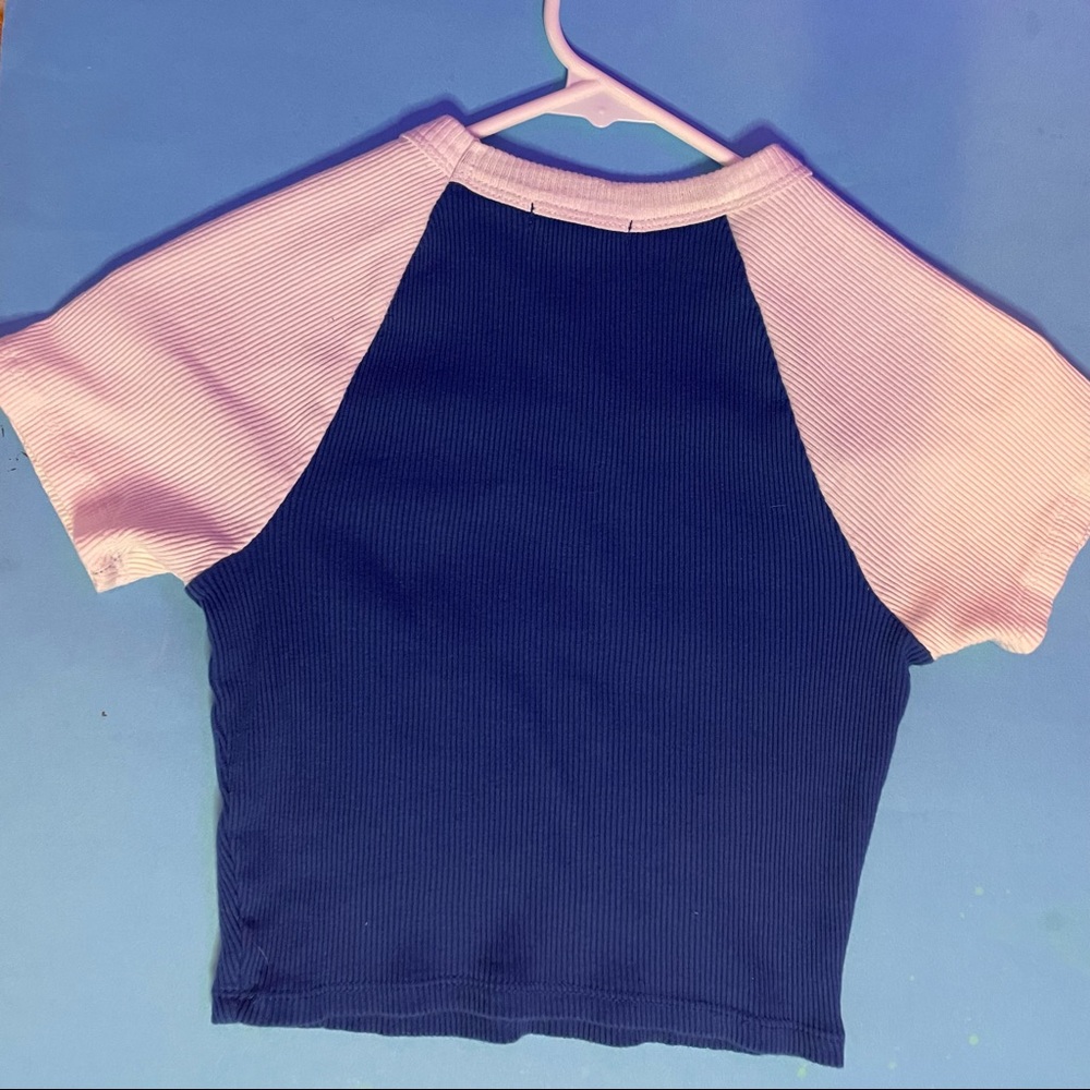 Blue Graphic Raglan Tee - Picture 2 of 3